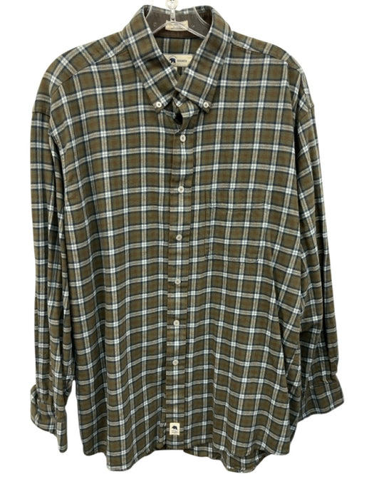 Onward Reserve Size L Green & Blue Cotton Blend Plaid Flannel Long Sleeve Shirt Green & Blue / L