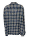 Giangi Size 17.5 Blue & Gray Cotton Blend Plaid Button Up Long Sleeve Shirt Blue & Gray / 17.5