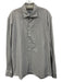 Tiki Size XL Gray & White Cotton Striped Oxford Button up Long Sleeve Shirt Gray & White / XL