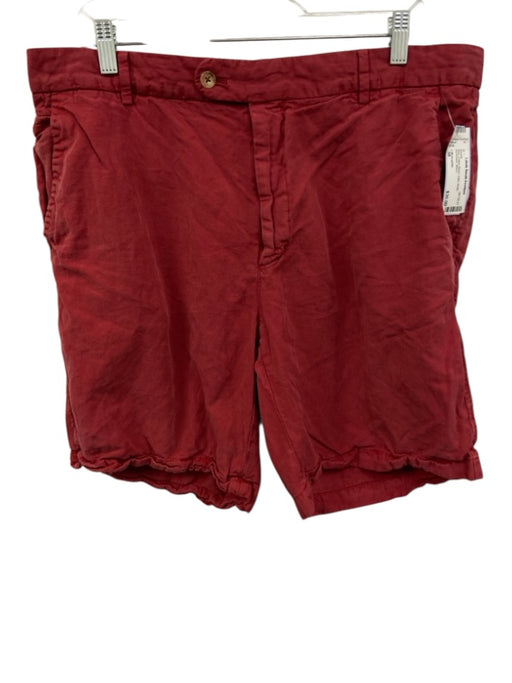 J Mclaughlin Size 38 Red Cotton Blend Solid Khaki Men's Shorts Red / 38