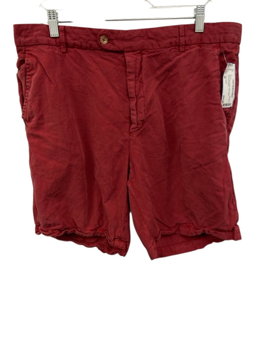 J Mclaughlin Size 38 Red Cotton Blend Solid Khaki Men's Shorts Red / 38