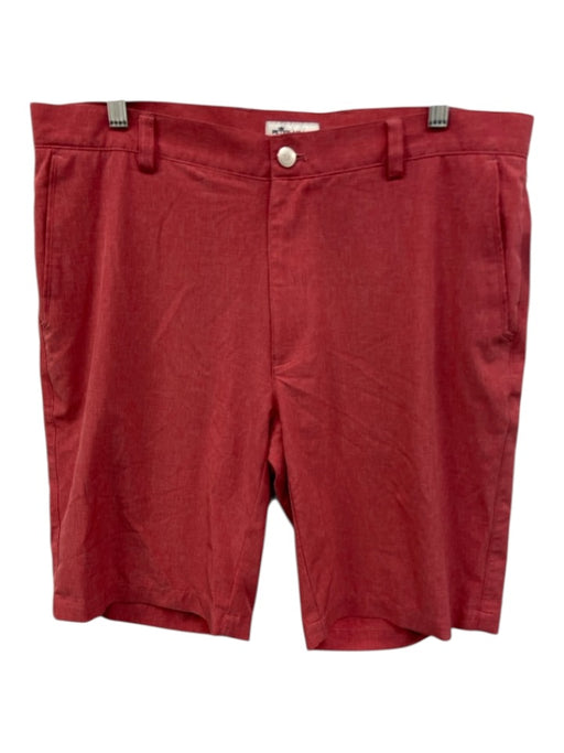 Peter Millar Size 35 Red Synthetic Heathered Athletic Khakis Men's Shorts Red / 35