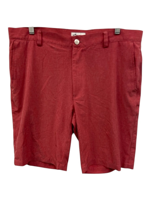 Peter Millar Size 35 Red Synthetic Heathered Athletic Khakis Men's Shorts Red / 35