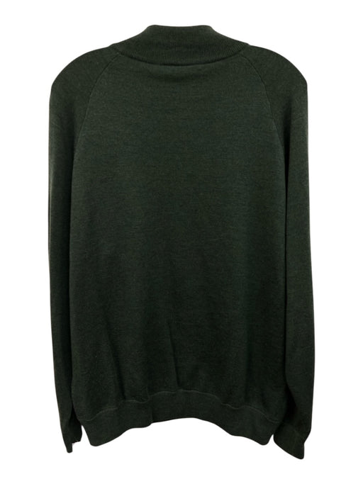 Turtleson Size L Green & Purple Wool Blend Herringbone Quarter Zip Men's Sweater Green & Purple / L