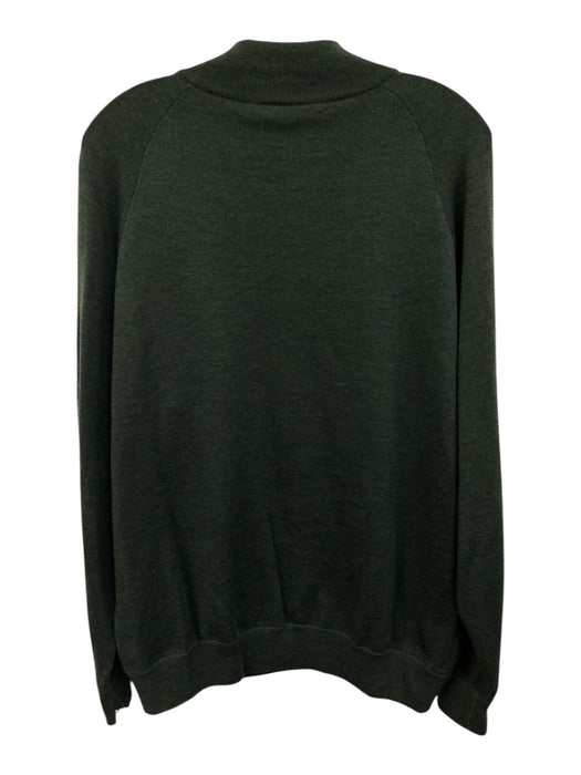 Turtleson Size L Green & Purple Wool Blend Herringbone Quarter Zip Men's Sweater Green & Purple / L