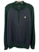 Turtleson Size L Green & Purple Wool Blend Herringbone Quarter Zip Men's Sweater Green & Purple / L