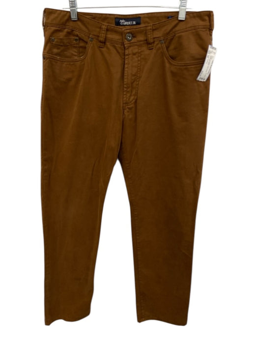 Atelier Gardeur Size 34 Brown Cotton Solid Khaki Men's Pants Brown / 34