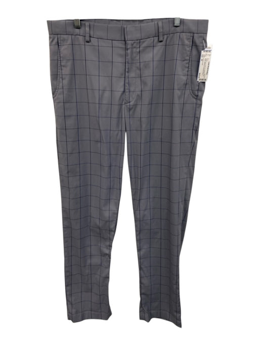 Bobby Jones Size 36 Gray & Navy Print Synthetic Grid Khaki Athleisure Pants Gray & Navy Print / 36