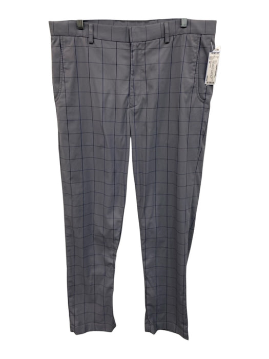 Bobby Jones Size 36 Gray & Navy Print Synthetic Grid Khaki Athleisure Pants Gray & Navy Print / 36