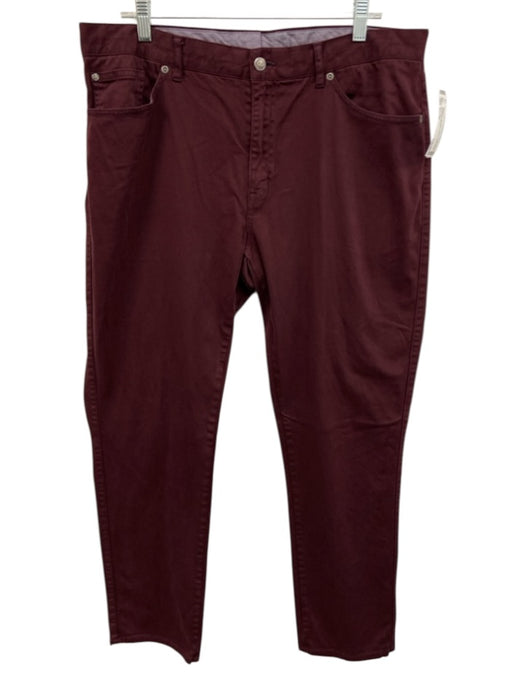 Peter Millar Size Est 36 Dark Red Cotton Blend Solid Khakis Men's Pants Dark Red / Est 36