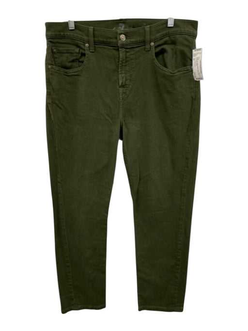7 For All Mankind Size 34 Green Cotton Blend Solid Jean Men's Pants Green / 34