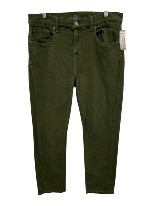 7 For All Mankind Size 34 Green Cotton Blend Solid Jean Men's Pants Green / 34