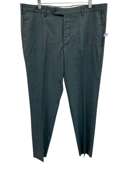 Zanella Size 35 Blue Wool Solid Dress Men's Pants Blue / 35