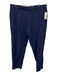 Zanella Size 36 Blue Linen Solid Dress Cuffed Men's Pants Blue / 36