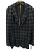 Robert Talbott Blue Wool Blend Plaid Patch Pocket 2 Button Men's Blazer Blue / L