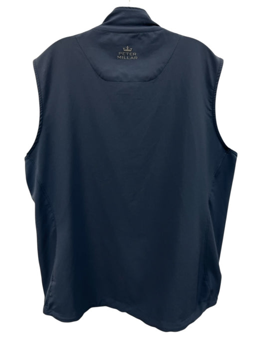 Peter Millar Size L Blue Synthetic Solid Vest Athleisure Men's Jacket Blue / L