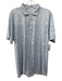 B Draddy Size L Blue Cotton All Over Print Polo Men's Short Sleeve Blue / L