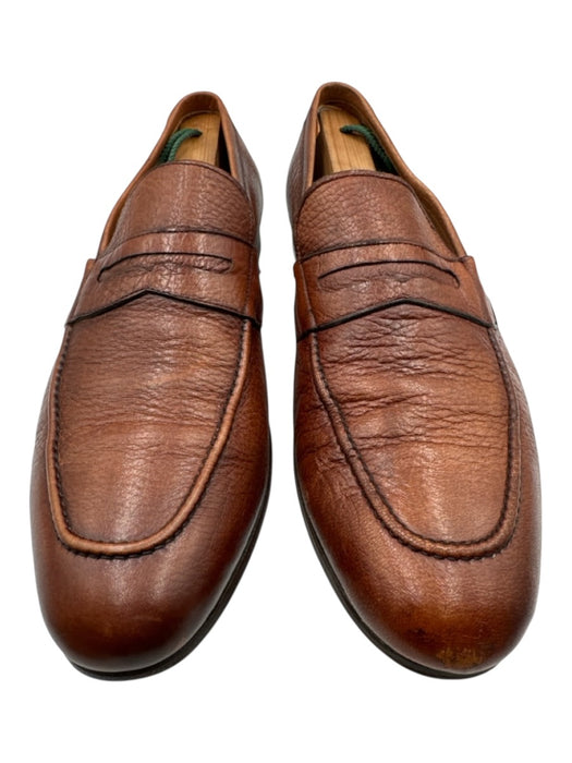 Berteil Shoe Size 44 Brown Leather Solid Low Top Men's Shoes Brown / 44