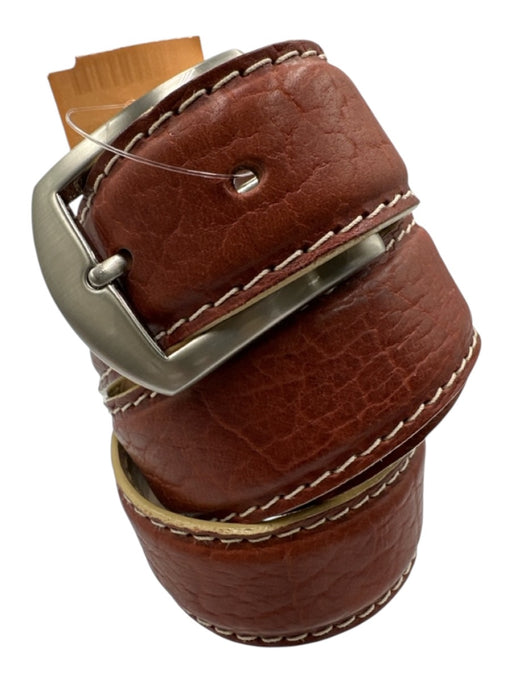 L.E.N. Brown Bison Leather Men's Belt Brown