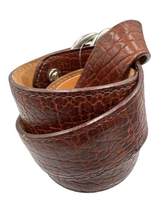 W Kleinberg Brown Bison Solid Men's Belt Brown