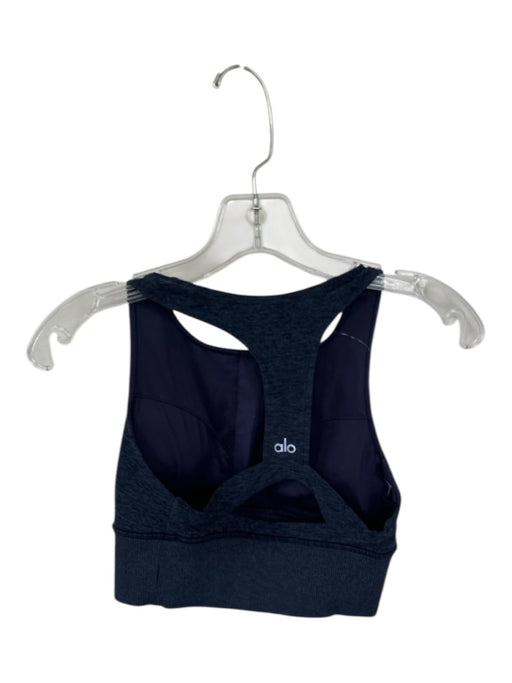 Alo Size XS Navy Polyester Blend Built in bra Racerback Cropped Athletic Top Navy / XS