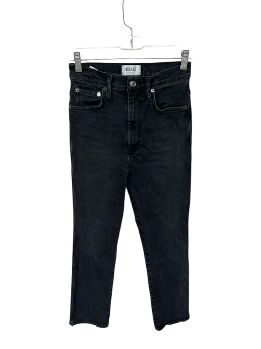 Agolde Size 25 Black Organic Cotton Blend High Waist Straight Leg Jeans Black / 25