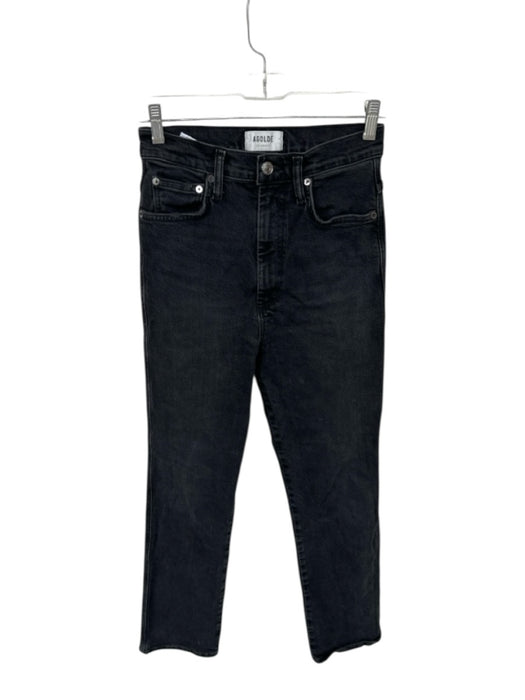 Agolde Size 25 Black Organic Cotton Blend High Waist Straight Leg Jeans Black / 25