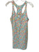 J Crew Size S White Green & Multi Polyester Blend High Neck Razor Back Dress White Green & Multi / S