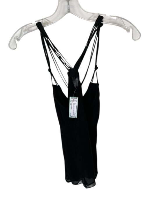 Armani Exchange Size XS Black Silk Strappy Razor Back Rope Strap Top Black / XS