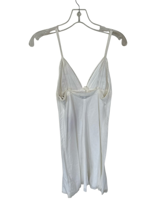 Armani Exchange Size 2 White Cotton Blend Spaghetti Strap Lace Detail Dress White / 2
