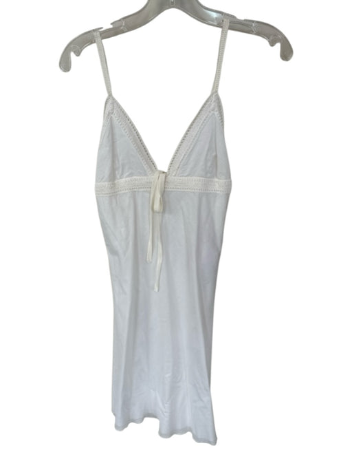 Armani Exchange Size 2 White Cotton Blend Spaghetti Strap Lace Detail Dress White / 2