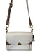 Coach Brown & White Leather Front Flap Crossbody Strap GHW Bag Brown & White / M