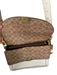 Coach Brown & White Leather Front Flap Crossbody Strap GHW Bag Brown & White / M