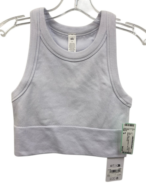 Alo Size M White Cotton Blend Tank Crop Athletic Top White / M