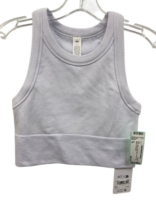 Alo Size M White Cotton Blend Tank Crop Athletic Top White / M