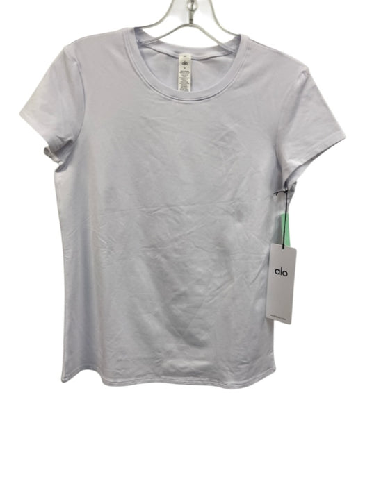 Alo Size M White Cotton Blend Short Sleeve T Shirt Athletic Top White / M