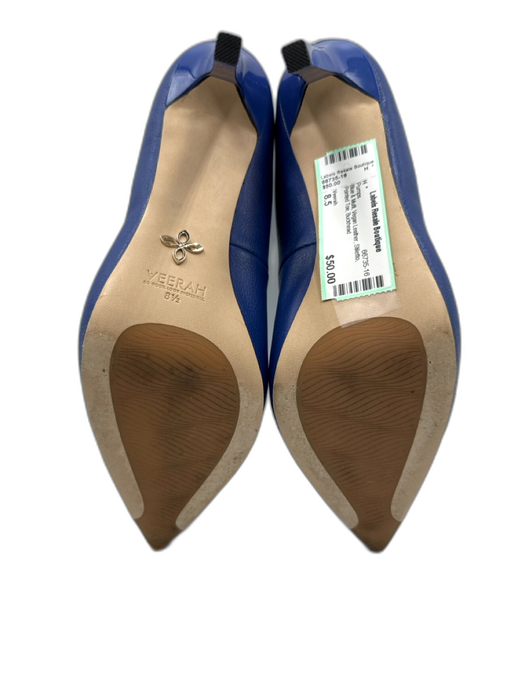 Veerah Shoe Size 8.5 Blue & Multi Vegan Leather Stiletto Pointed Toe Pumps Blue & Multi / 8.5