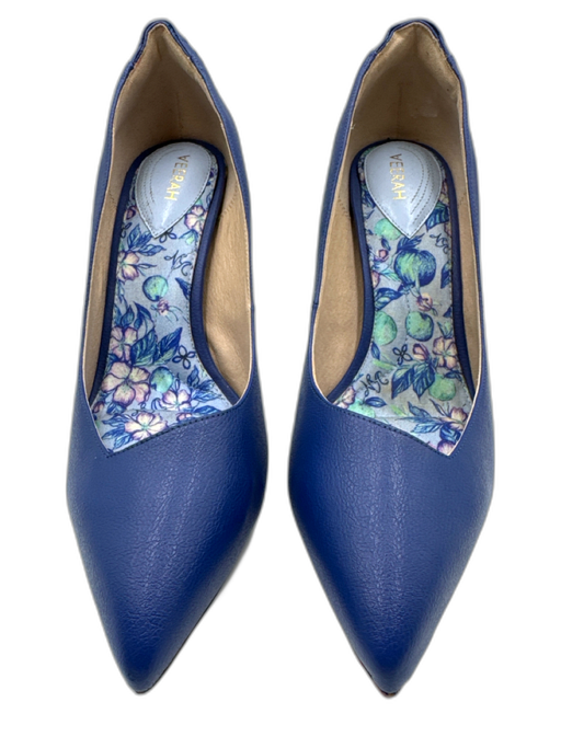 Veerah Shoe Size 8.5 Blue & Multi Vegan Leather Stiletto Pointed Toe Pumps Blue & Multi / 8.5
