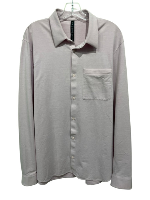 Lululemon Size XL Pink Cotton Blend Button Down Men's Long Sleeve Shirt Pink / XL