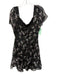ASTR Size M Black & Multi Polyester Buttons Floral Short Sleeve Dress Black & Multi / M