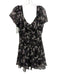 ASTR Size M Black & Multi Polyester Buttons Floral Short Sleeve Dress Black & Multi / M