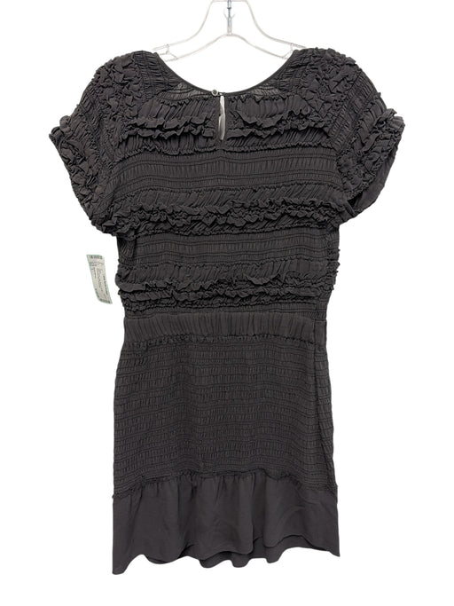 Isabel Marant Size 1 Gray Cap Sleeve Ruffle Smocked Midi Dress Gray / 1