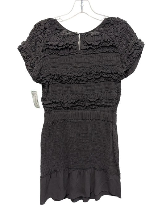 Isabel Marant Size 1 Gray Cap Sleeve Ruffle Smocked Midi Dress Gray / 1
