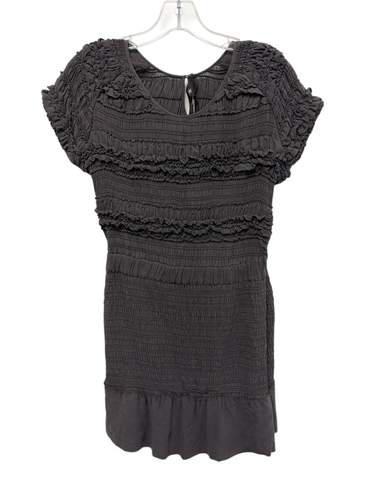 Isabel Marant Size 1 Gray Cap Sleeve Ruffle Smocked Midi Dress Gray / 1