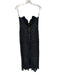 Shona Joy Size 6 Navy & white Cotton Blend Sleeveless Knit Midi boning Dress Navy & white / 6