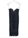 Shona Joy Size 6 Navy & white Cotton Blend Sleeveless Knit Midi boning Dress Navy & white / 6