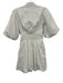 Maeve Size XXS White Cotton Blend 1/4 Button Pintuck Bubble Skirt Dress White / XXS