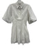 Maeve Size XXS White Cotton Blend 1/4 Button Pintuck Bubble Skirt Dress White / XXS