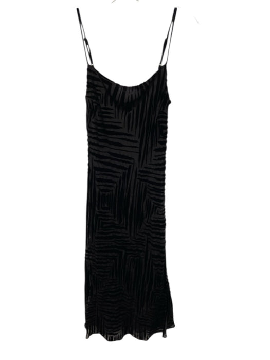 Bella Dahl Size XS Black Silk Blend burnout Adjustable Strap Maxi Dress Black / XS