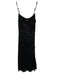 Bella Dahl Size XS Black Silk Blend burnout Adjustable Strap Maxi Dress Black / XS